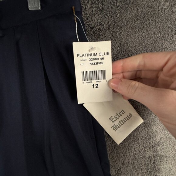 NWT Polo Golf Ralph Lauren Size 12 Navy Blue Pants Pleated Polyester Pockets - Picture 4 of 16